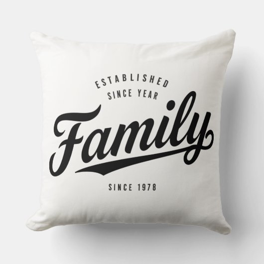 Classic Established Date Family Name Sign | Since  クッション (正面)