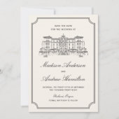 Classic Estate Illustration Wedding セーブザデート (正面)