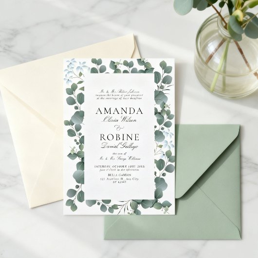 Classic Eucalyptus Wedding Invitation 招待状