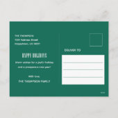 Classic Evergreen Cute Dog Photo Merry Christmas シーズンポストカード (裏面)