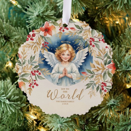 Classic Exquisite Christmas Victorian Angel Xmas オーナメントカード (インサイチュ (木))