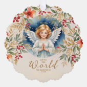 Classic Exquisite Christmas Victorian Angel Xmas オーナメントカード (正面)