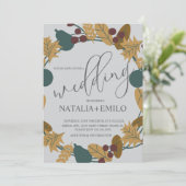 Classic Fall Wedding Wreath  招待状 (スタンド正面)