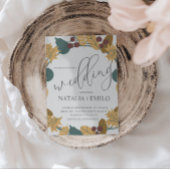 Classic Fall Wedding Wreath  招待状