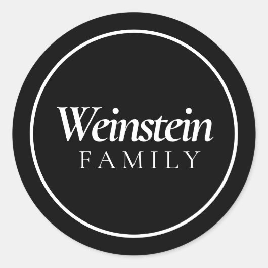 Classic Family Name Purim Sticker ラウンドシール (正面)