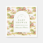 Classic Farm Animals Barnyard Baby Shower スタンダードカクテルナプキン (正面)