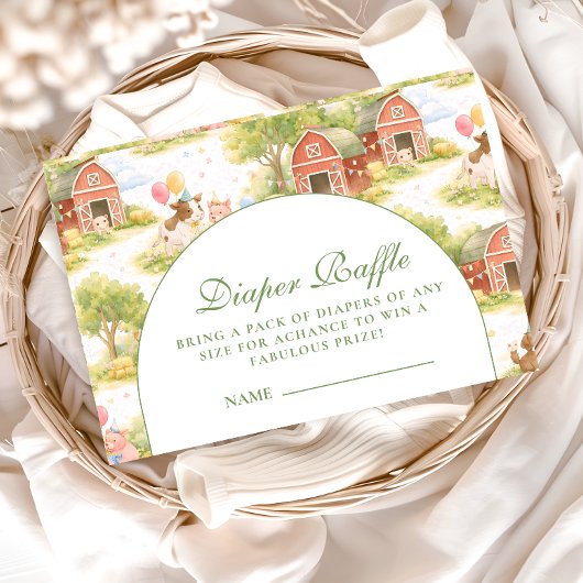 Classic Farm Animals Barnyard Diapper Raffle エンクロージャーカード