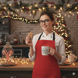 Classic Festive Charm Christmas Red Apron エプロン