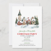 Classic festive city Christmas party dinner invite 招待状 (正面)