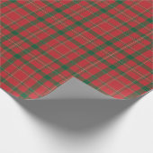 Classic Festive Red and Green Plaid Tartan ラッピングペーパー (角)
