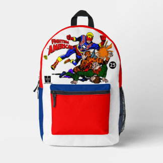 Classic 'Fighting American' Comic Backpack プリントバックパック