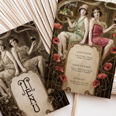 Classic Figurative Art Nouveau Wedding Menu Card 招待状
