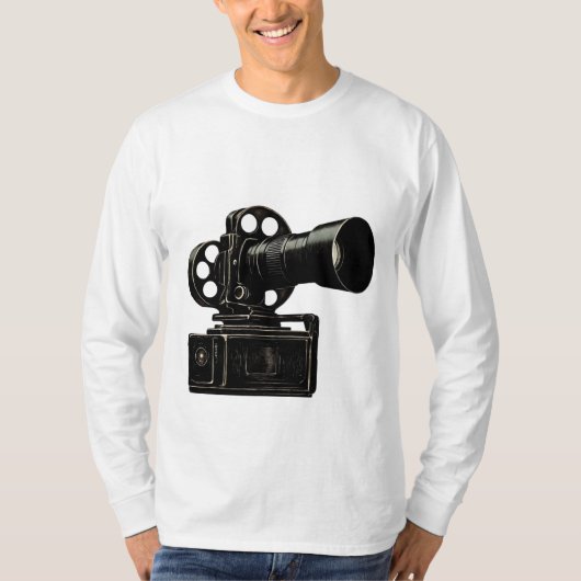 Classic Film Camera Silhouette T-Shirt Tシャツ (正面)