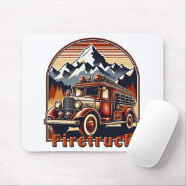 Classic Fire Truck & Mountain Mauspad マウスパッド