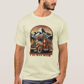 Classic Fire Truck & Mountain Tシャツ (正面)
