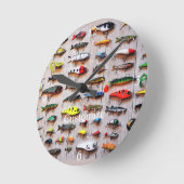 Classic Fishing Lures Thunder_Cove ラウンド壁時計 (傾斜)