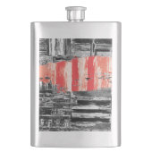 Classic Flask – Red Pulse Abstract Design フラスク (正面)