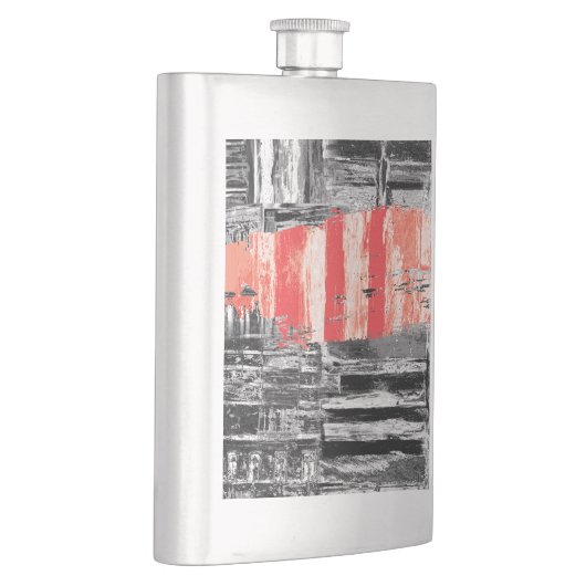 Classic Flask – Red Pulse Abstract Design フラスク (右)