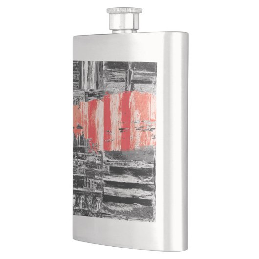 Classic Flask – Red Pulse Abstract Design フラスク (左)