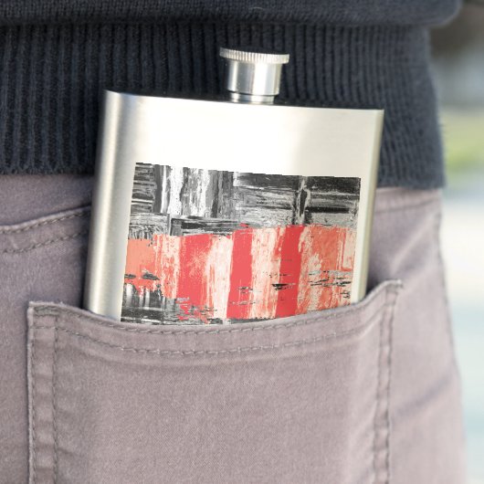 Classic Flask – Red Pulse Abstract Design フラスク (インサイチュ)
