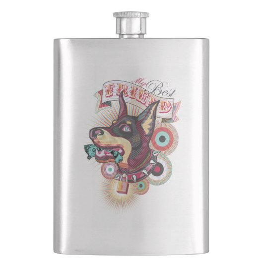 Classic Flask – Urban Loyalty Doberman Pop-Art  フラスク (正面)