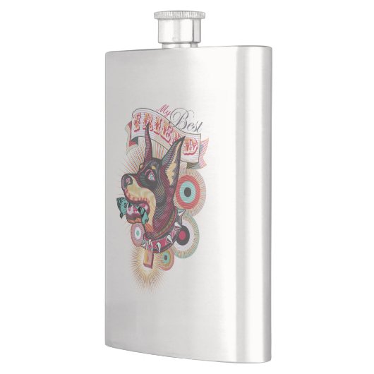 Classic Flask – Urban Loyalty Doberman Pop-Art  フラスク (左)