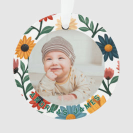 Classic Floral Baby's First Christmas Ornament オーナメント