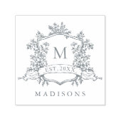 Classic Floral Crest Monogram セルフインキングスタンプ (デザイン)