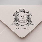 Classic Floral Crest Monogram セルフインキングスタンプ