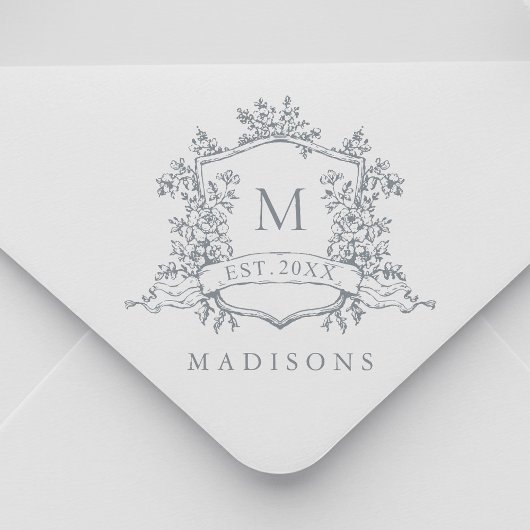 Classic Floral Crest Monogram セルフインキングスタンプ