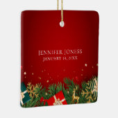 Classic Floral Frame Baby's First Christmas セラミックオーナメント (右)