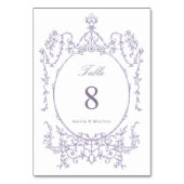 Classic Floral Garden Frame Lavender Wedding テーブルナンバー (裏面)