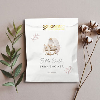 Classic Floral Gold Bassinet Baby Shower フェイバーバッグ