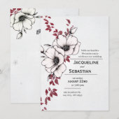 Classic Floral Wedding 招待状 (正面/裏面)