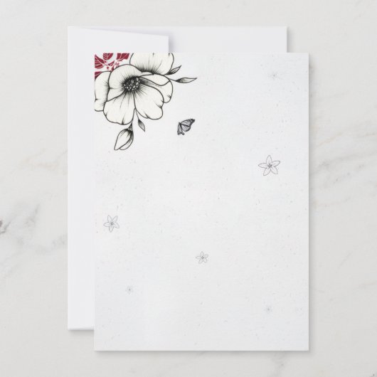 Classic Floral Wedding 招待状 (裏面)