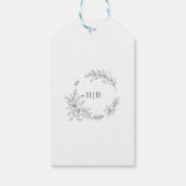 Classic Floral Wreath Monogram Wedding ギフトタグ (裏面)