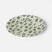 Classic Forest Green Alphabet ペーパープレート (アングル)