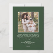 Classic Forest Green Double Border Frame 2 Photo シーズンカード (裏面)