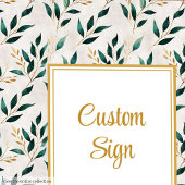 Classic Forest Green Gold Foliage Custom Poster ポスター