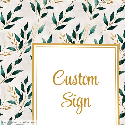 Classic Forest Green Gold Foliage Custom Poster ポスター