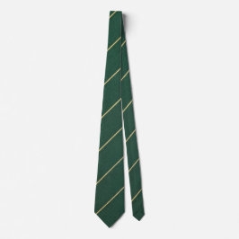 Classic Forest Green & Gold Striped Tie ネクタイ