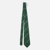 Classic Forest Green & Gold Striped Tie ネクタイ (裏面)