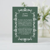 Classic Forest Green Ornately Framed Wedding エンクロージャーカード (スタンド正面)
