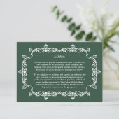 Classic Forest Green Ornately Framed Wedding エンクロージャーカード (スタンド正面)