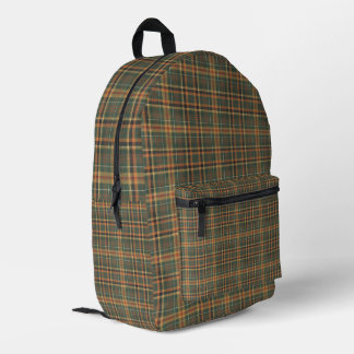 Classic Forest Green Tartan Plaid Pattern プリントバックパック