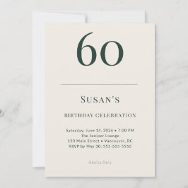 Classic Forest & Linen 60th Birthday Celebration 招待状