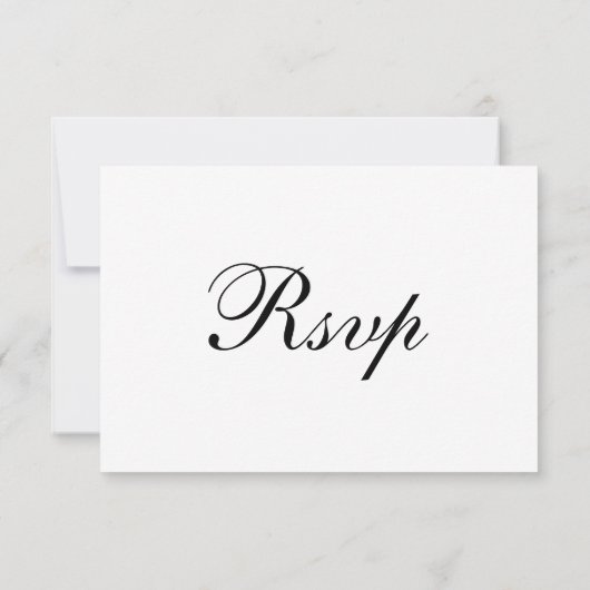 Classic Formal Black and White | QR Code Wedding 出欠カード (裏面)