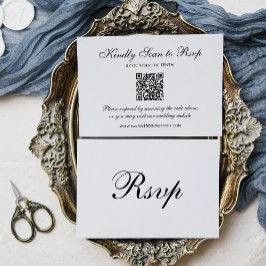 Classic Formal Black and White | QR Code Wedding 出欠カード
