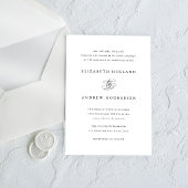 Classic Formal Black and White Wedding Invitation 招待状