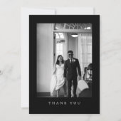Classic Formal Black Wedding Photo Thank You Card サンキューカード (正面)